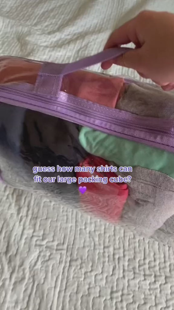 clear large packing cubes for suitcase organization