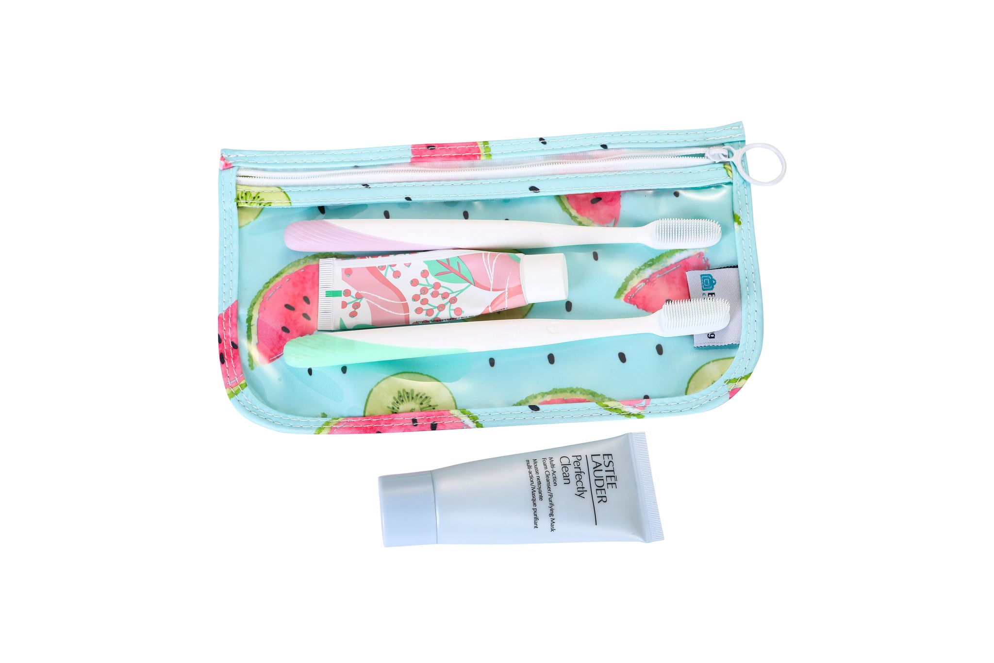  EzPacking Clear Zipper Pouches (Set of 2) / Transparent  Reusable PVC Organizers for Women's Purse or Tote Bag/Cute Slim Flat  Japanese Style Watermelon Cactus Pencil Pouch for Travel (Watermelon) :  Clothing