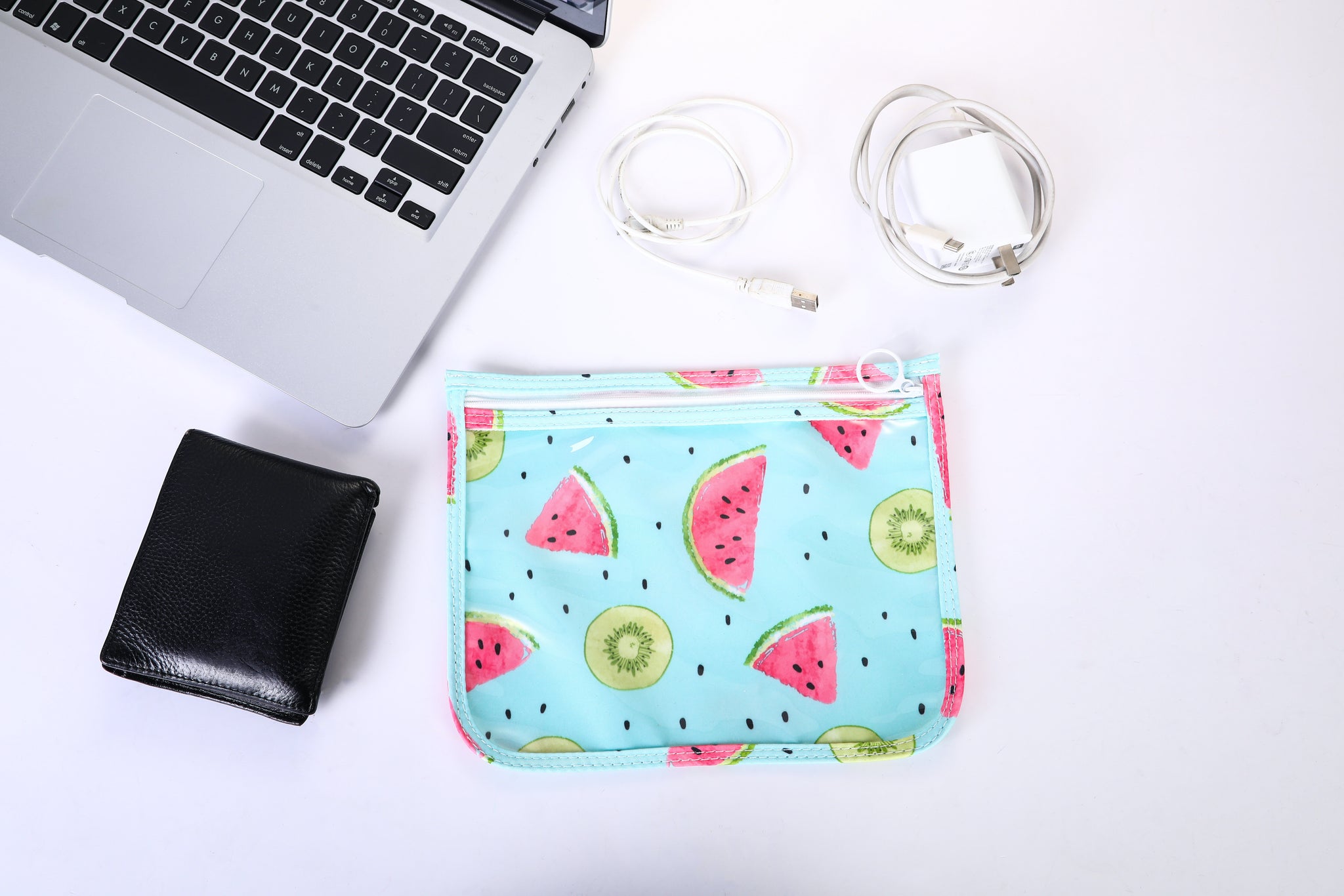  EzPacking Clear Zipper Pouches (Set of 2) / Transparent  Reusable PVC Organizers for Women's Purse or Tote Bag/Cute Slim Flat  Japanese Style Watermelon Cactus Pencil Pouch for Travel (Watermelon) :  Clothing