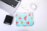 Plastic zipper pouch with toiletries