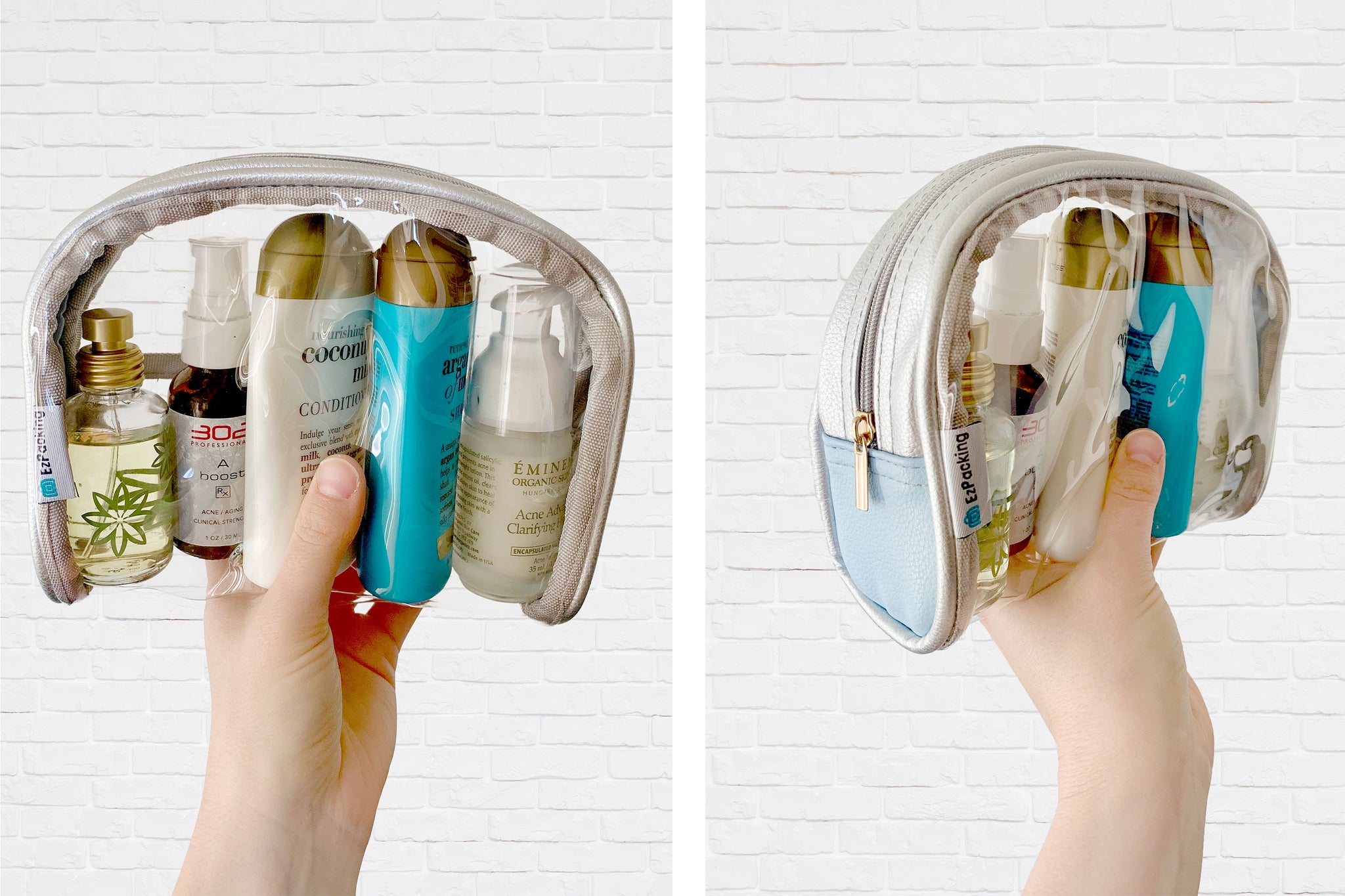 clear makeup travel bag Auseibeely Toiletry for Women Men, Portable Large Bag, Waterproof & Draining Transparent Cosmetic Bag, Carry On Airport Airline Compliant Bag : Beauty & Personal Care it keeps your toiletries Custom Clear Makeup Bags Cosmetic