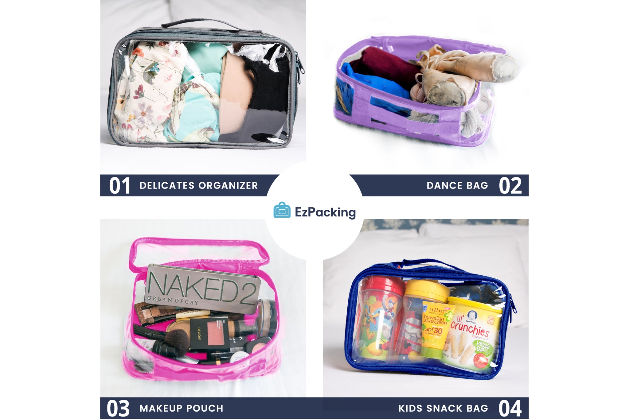 Small Packing Cube for Travel Clear Suitcase Organizer Pouch