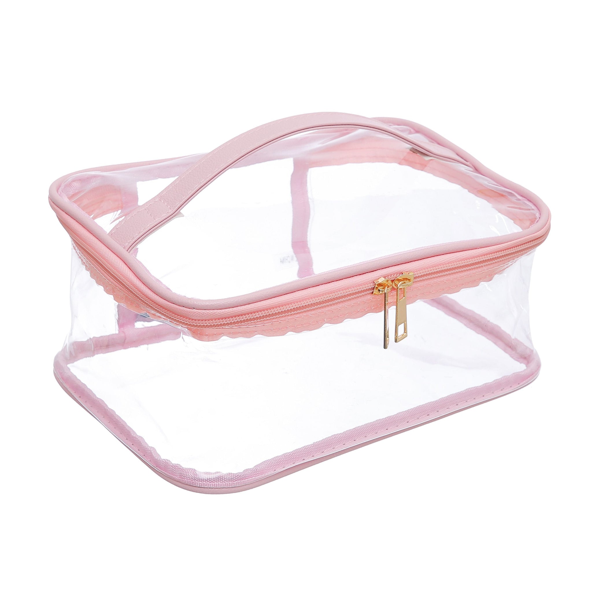 clear zippered travel toiletry bag Travel /Makeup Bag Large · Water-Resistant & Spill-Proof Clear Organizer · See-Through Pouch with Handle &Zippers · Silver · EzPacking