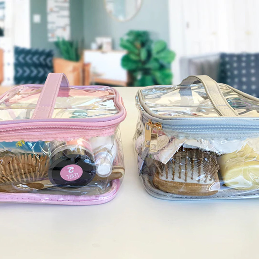 Travel /Makeup Bag Large Water-Resistant & Spill-Proof Clear Organizer See-Through Pouch with Handle &Zippers Silver EzPacking Travel /Makeup Bag Large Water-Resistant & Spill-Proof Clear Organizer See-Through Pouch with Handle &Zippers Silver EzPacking